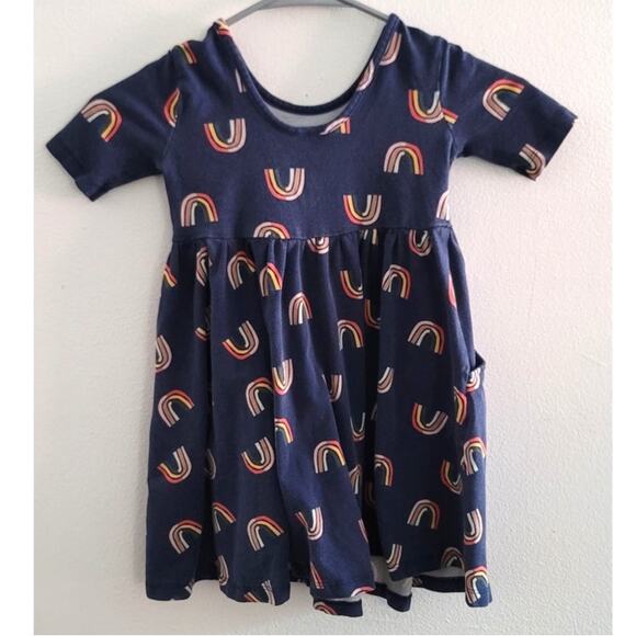 Hanna Andersson Rainbow Skater Dress with Pockets 60363 Blue Multi 100cm 4 - Picture 2 of 7